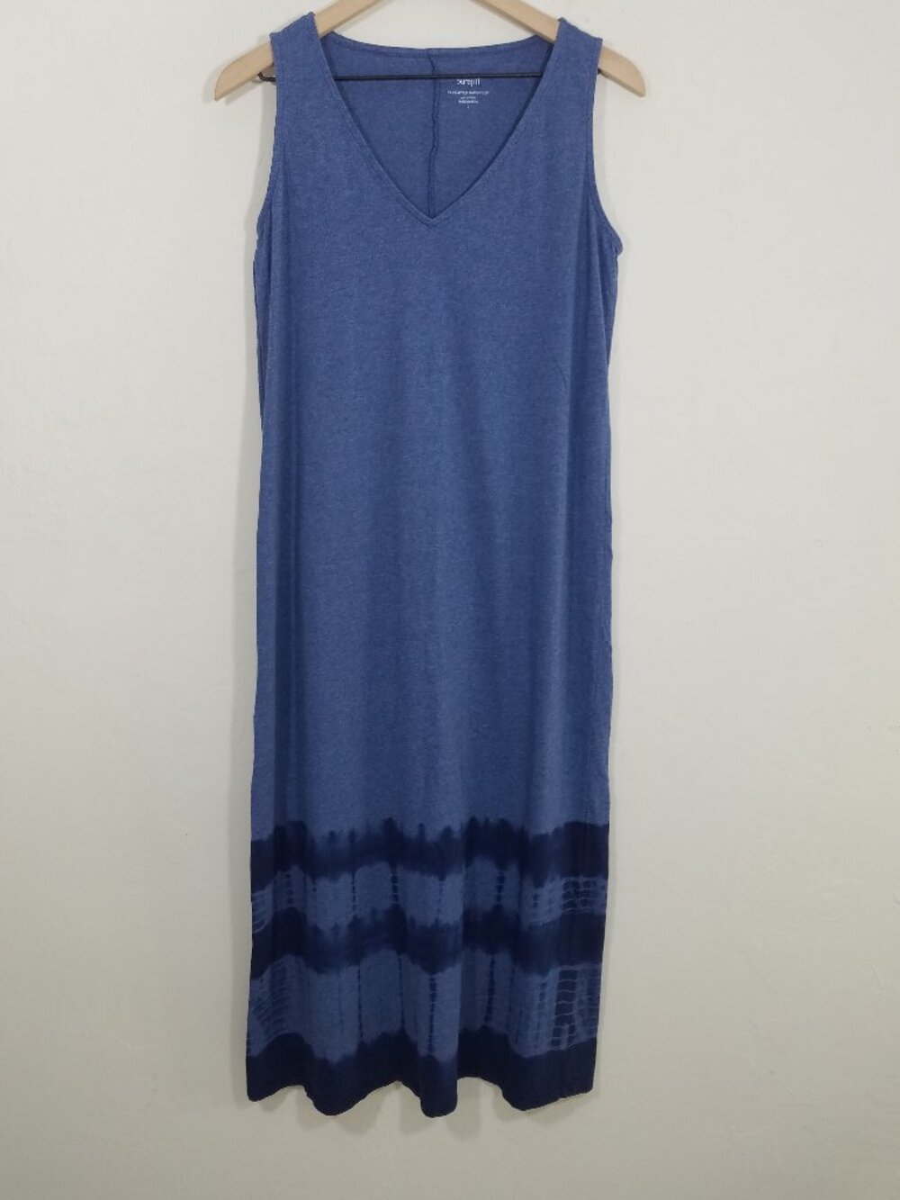 Pure Jill Tie-Dye Maxi Dress Cotton Sleeveless Blue Size S